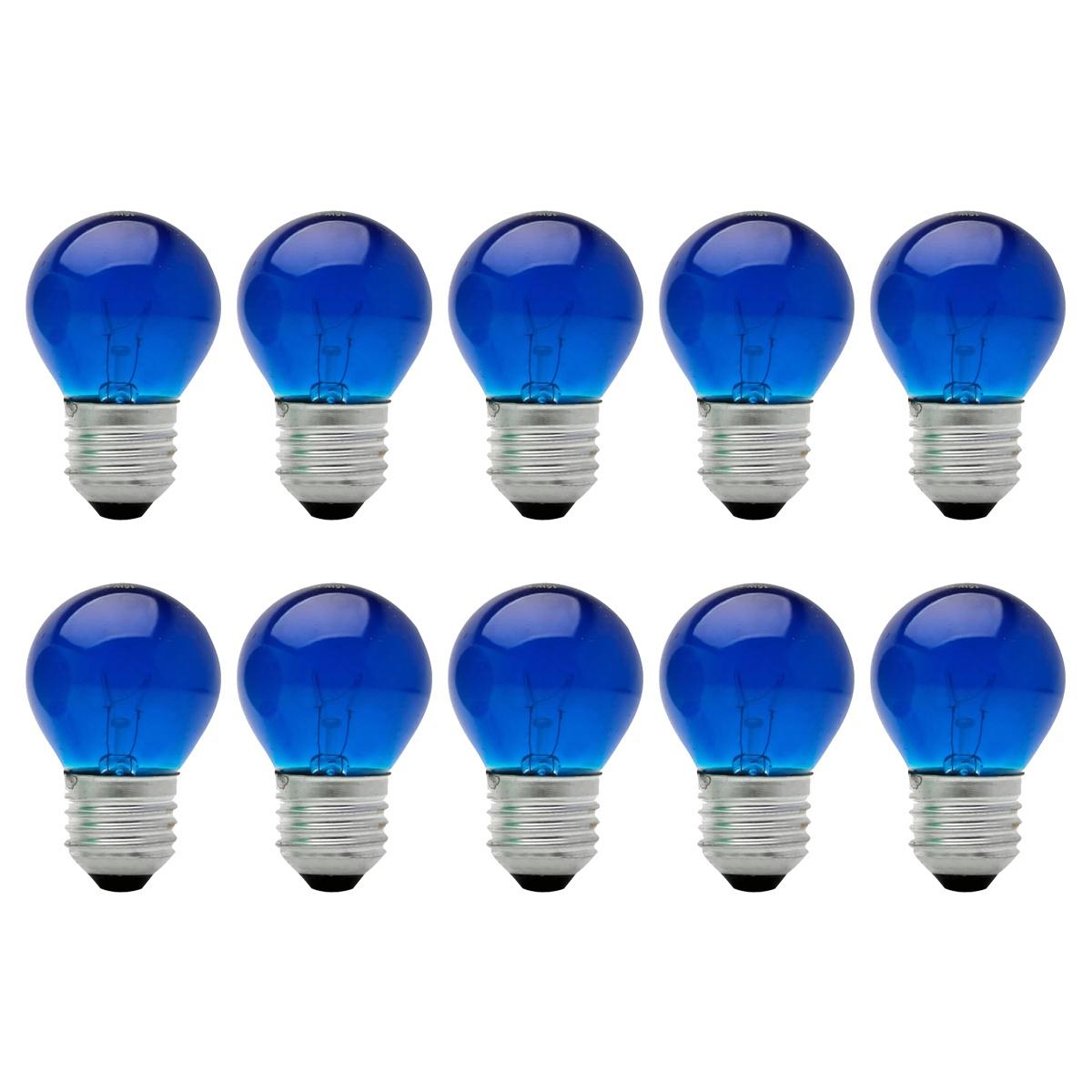 Kit 10 Lampada Bolinha Decorativa Colorida Abajur Festa 15WX127V Mini Bulbo Lust
