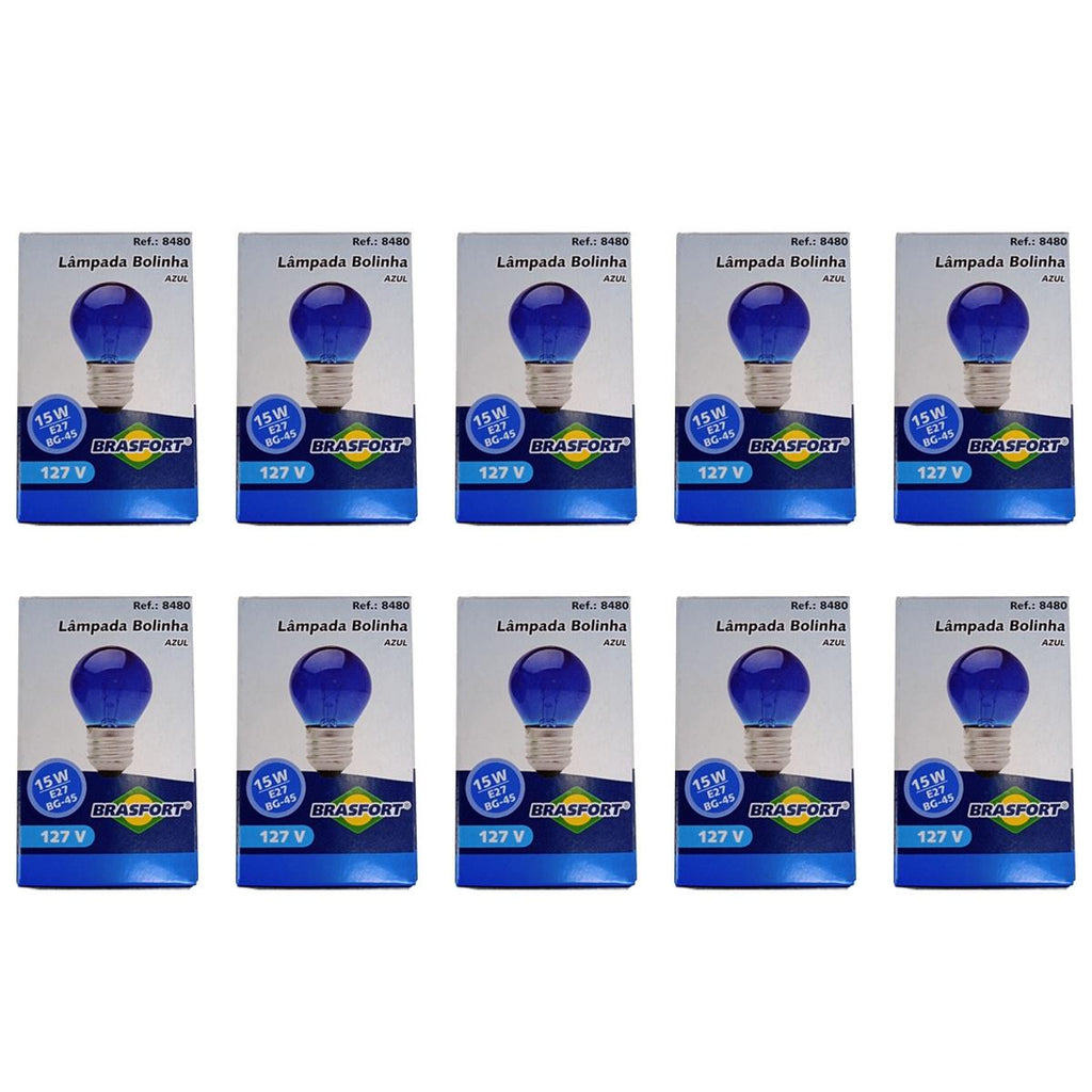 Kit 10 Lampada Bolinha Decorativa Colorida Abajur Festa 15WX127V Mini Bulbo Lust