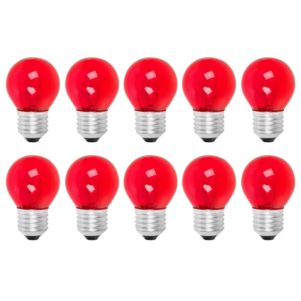 Kit 10 Lampada Bolinha Decorativa Colorida Abajur Festa 15WX127V Mini Bulbo Lust