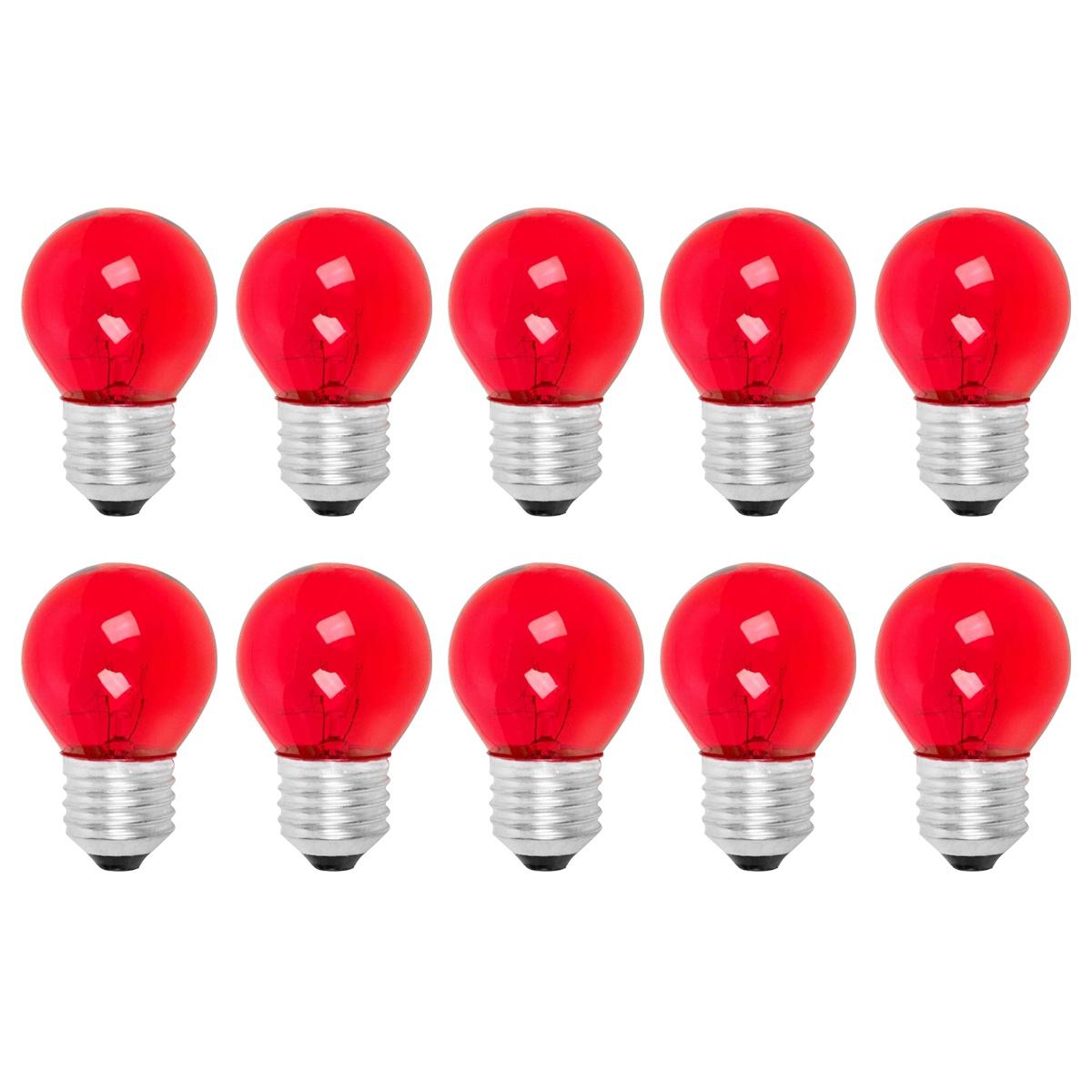 Kit 10 Lampada Bolinha Decorativa Colorida Abajur Festa 15WX127V Mini Bulbo Lust