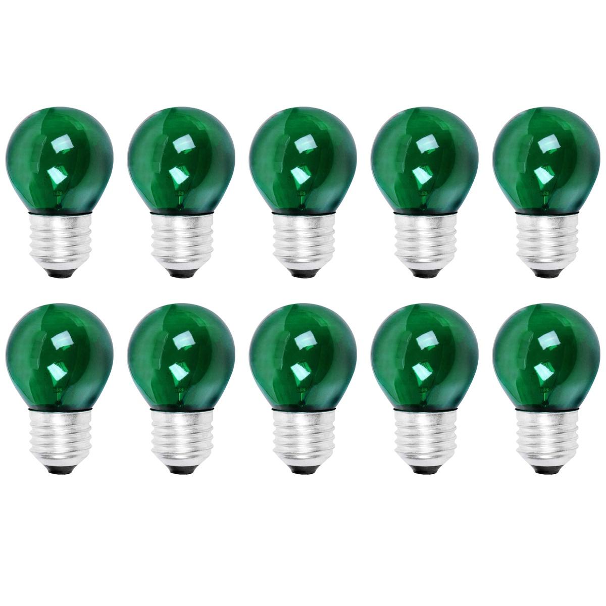 Kit 10 Lampada Bolinha Decorativa Colorida Abajur Festa 15WX127V Mini Bulbo Lust