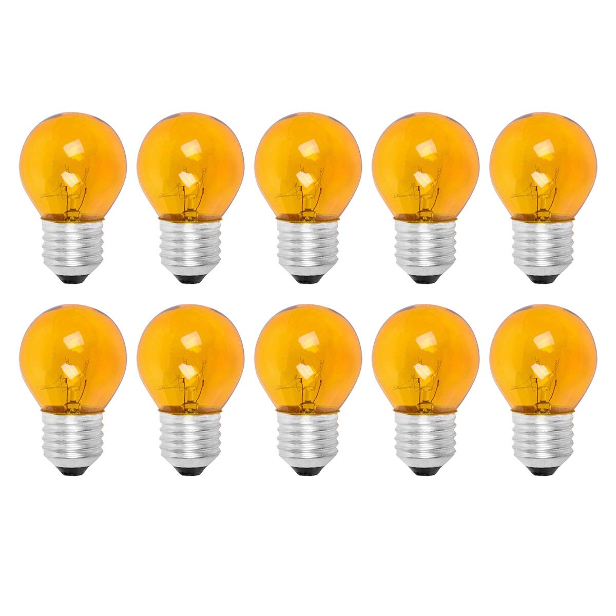Kit 10 Lampada Bolinha Decorativa Colorida Abajur Festa 15WX127V Mini Bulbo Lust